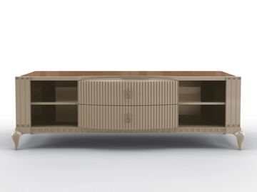DUKE - Low solid wood TV cabinet with drawers by BRUNO ZAMPA - view 2
